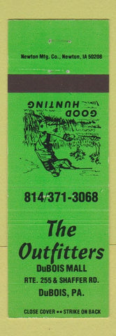 Matchbook Cover - The Outfitters Hunting DuBois PA Sporting Goods GREEN