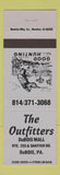 Matchbook Cover - The Outfitters Hunting DuBois PA Sporting Goods BLUE