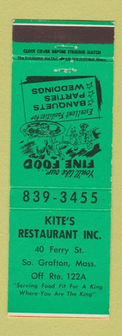 Matchbook Cover - Kite's Restaurant South Grafton MA
