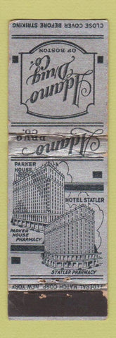 Matchbook Cover - Adamo Drug Company Boston MA FEDERAL LONG WEAR