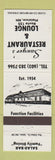 Matchbook Cover - Sawyer's Restaurant Lounge Plaistow NH