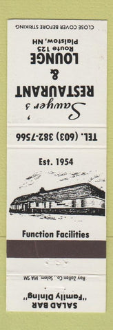 Matchbook Cover - Sawyer's Restaurant Lounge Plaistow NH
