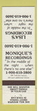 Matchbook Cover - Monique's Recordings Phone Sex Lisa's