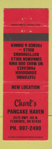 Matchbook Cover - Charl's Pancake Haven Florence OR