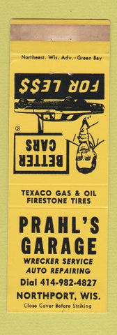 Matchbook Cover - Prahl's Garage Northport WI WEAR
