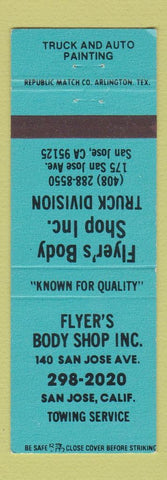Matchbook Cover - Flyer's Body Shop San Jose CA