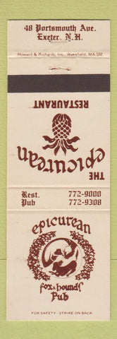 Matchbook Cover - Epicurean Restaurant Exeter NH