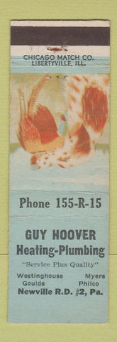 Matchbook Cover - Guy Hoover Plumbing Heating Newville PA