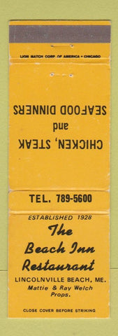 Matchbook Cover - The Beach Inn Restaurant Lincolnville Beach ME WEAR #2