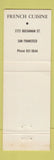 Matchbook Cover - Place Pigalle San Francisco CA French WEAR