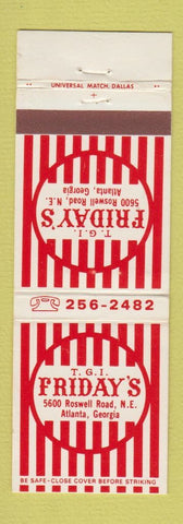 Matchbook Cover - TGI Friday's Atlanta GA restaurant
