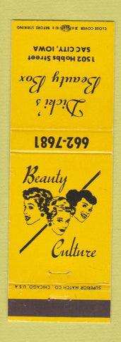 Matchbook Cover - Dicki's Beauty Box Sac City IA salon