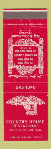 Matchbook Cover - Country House Restaurant Scituate MA