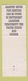 Matchbook Cover - Harvest House Cafeterias CHAIN WEAR