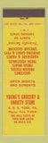 Matchbook Cover - Young's Grocery Sinclair oil gas  York PA