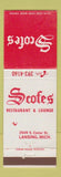 Matchbook Cover - Scofes Restaurant Lounge Lansing MI