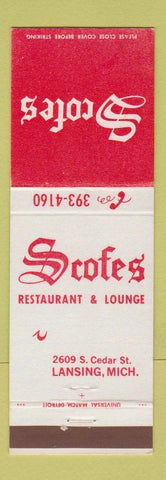 Matchbook Cover - Scofes Restaurant Lounge Lansing MI