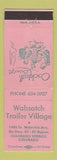 Matchbook Cover - Wahsatch Trailer Village Colorado Springs