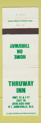 Matchbook Cover - Thruway Inn Jonesville NC