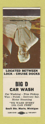Matchbook Cover - Big D Car Wash Sault Ste Marie MI WEAR