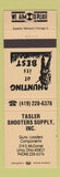 Matchbook Cover - Tasler Shooters Supply guns Lima OH