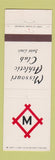 Matchbook Cover - Missouri Athletic Club St Louis MO