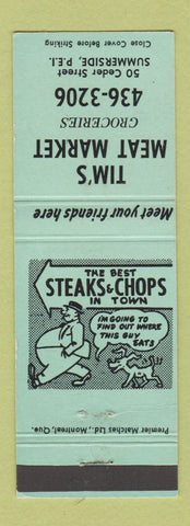 Matchbook Cover - Tim's Meat Market Summerside PEI PE