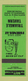 Matchbook Cover - Triangle Tavern Grangeville ID