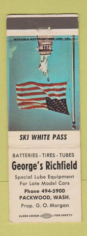 Matchbook Cover - George's Richfield oil gas Packwood WA WEAR