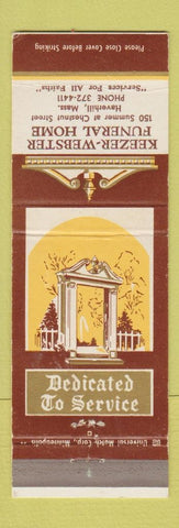 Matchbook Cover - Keezer Webster Funeral Home Haverhill MA WEAR