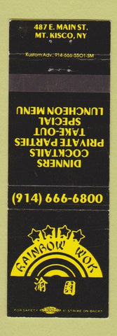 Matchbook Cover - Rainbow Wok Mount Kisco NY
