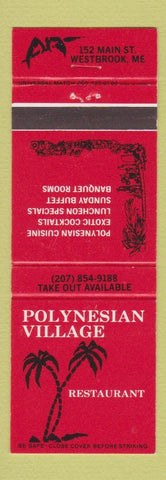 Matchbook Cover - Polynesian Village Restaurant Westbrook ME
