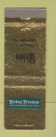 Matchbook Cover - Hickey Freeman's Clothes Webb's Clearwater FL Utica NY WEAR