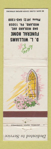 Matchbook Cover - DL Williams Funeral Home Midland PA WEAR