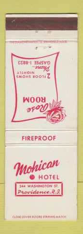 Matchbook Cover - Mohican Hotel Providence RI #1
