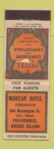 Matchbook Cover - Mohican Hotel Providence RI #2 WRON