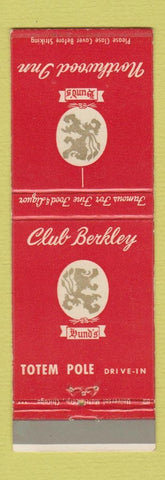 Matchbook Cover - Northwood Inn Hund's Berkley Royal Oak MI