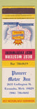 Matchbook Cover - Pioneer Motor Inn Escanaba MI Best Western