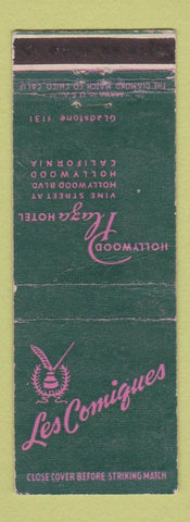 Matchbook Cover - Les Comiques Hollywood Plaza Hotel CA
