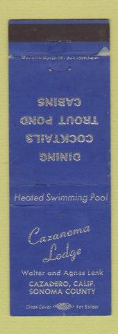 Matchbook Cover - Cazanoma Lodge Cazadero CA WEAR