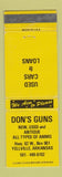 Matchbook Cover - Don's Guns Yellville AR