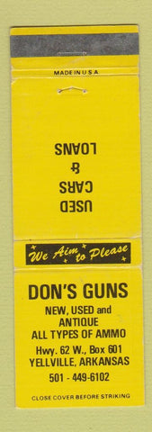 Matchbook Cover - Don's Guns Yellville AR