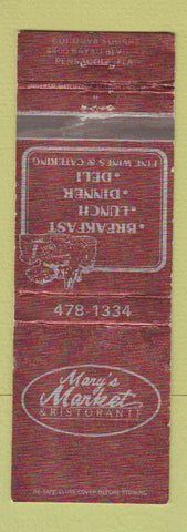 Matchbook Cover - Mary's Market Ristorante Pensacola FL WEAR