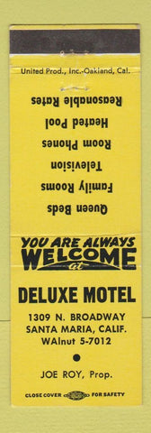 Matchbook Cover - Deluxe Motel Santa Maria CA