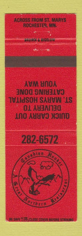 Matchbook Cover - Canadian Honker Great Northern Restaurant Rochester MN