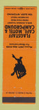 Matchbook Cover - Flagstaff Cafe Motel Campground Ten Sleep WY