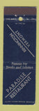 Matchbook Cover - Paradise Restaurant Bennington VT