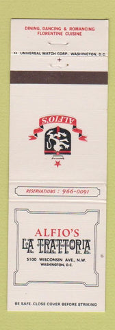 Matchbook Cover - Alfio's La Trattoria Washington DC