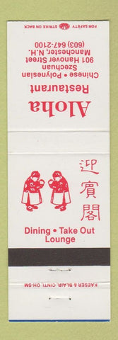 Matchbook Cover - Aloha Restaurant Chinese Polynesian Manchester NH