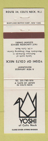 Matchbook Cover - Yoshi Japanese Restaurant Colts Neck NJ